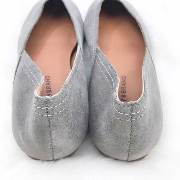 Lucky Brand ALBA Titanium Gray Leather Slip On Ballet Flats  New without Box - Picture 10 of 16
